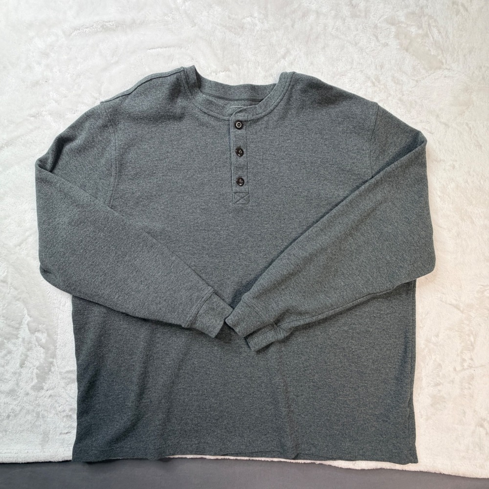 LL Bean Men Unshrinkable Mini
Waffle Henley Long Sleeve Shirt XL Traditional